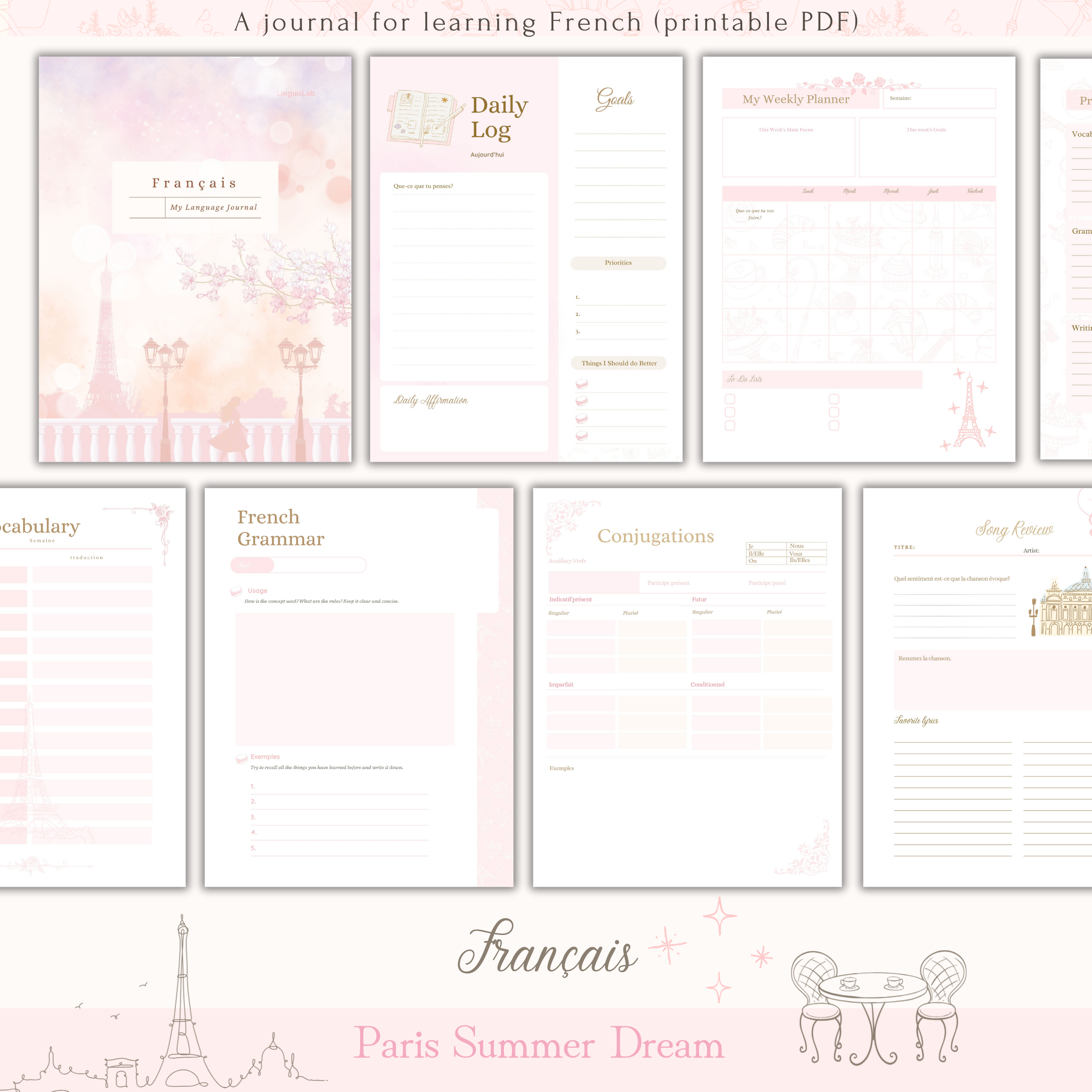 Paris Summer Dream: French Language Journal