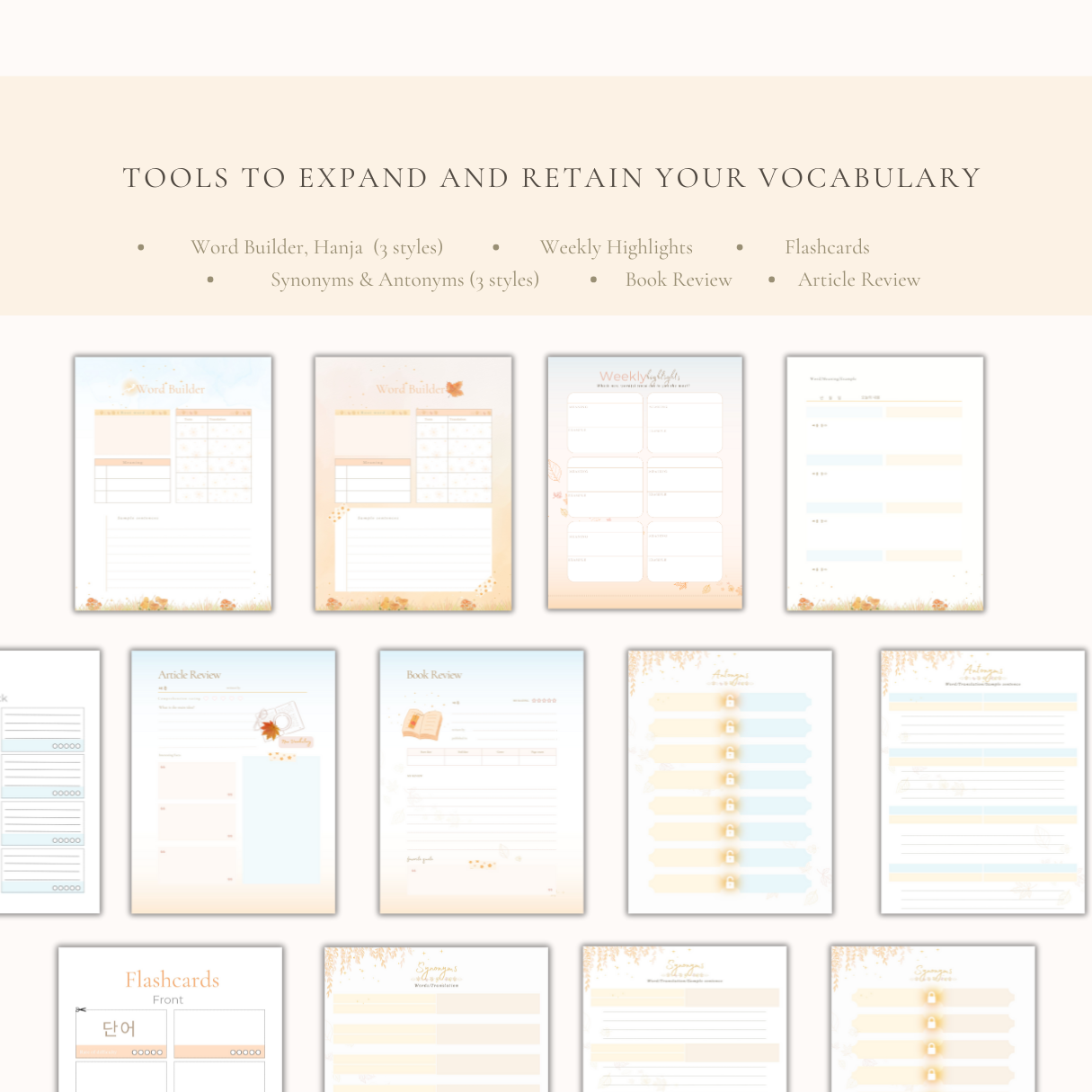Enchanted Autumn: Korean Learning Journal