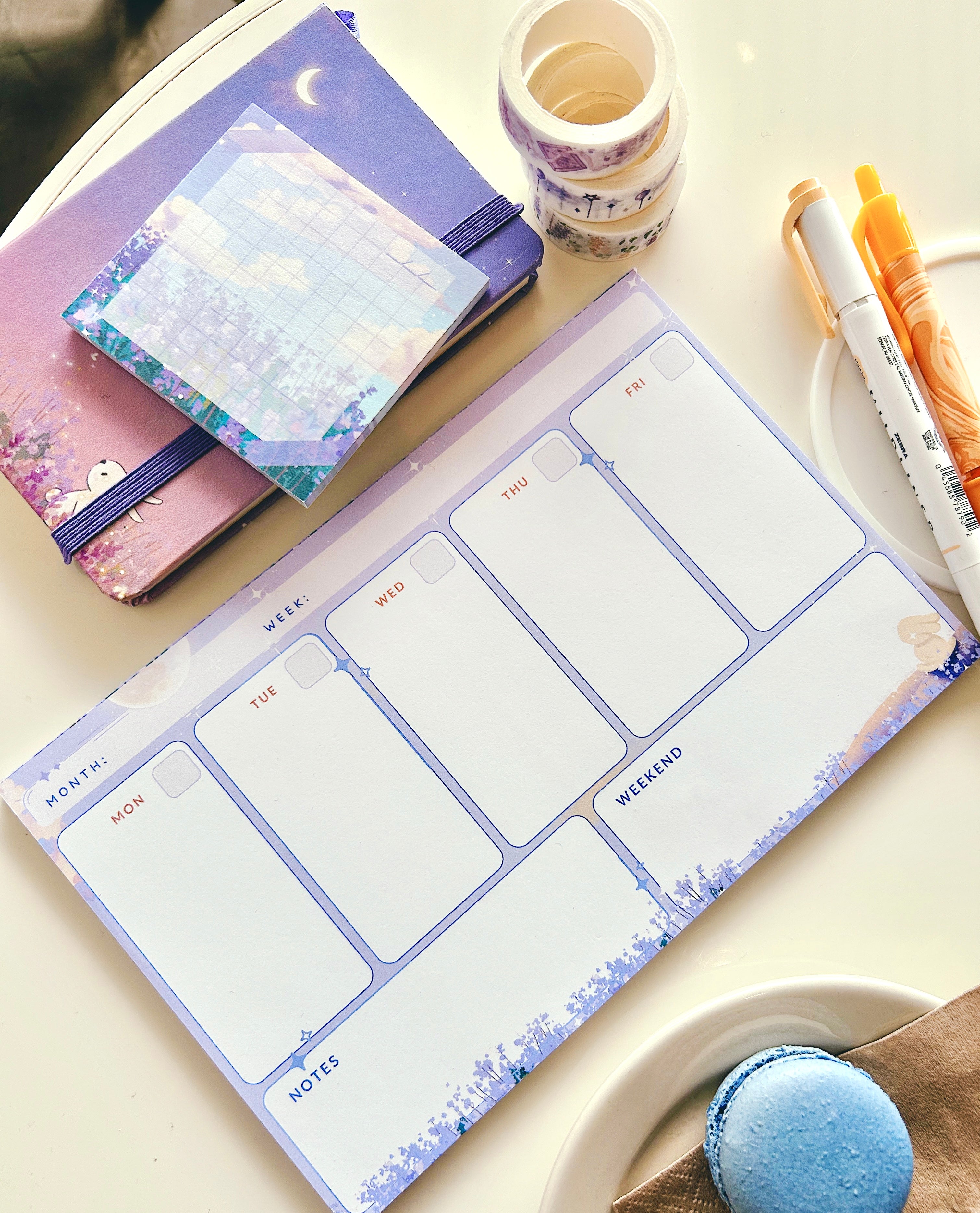 Twilight Meadows Weekly Desk Notepad