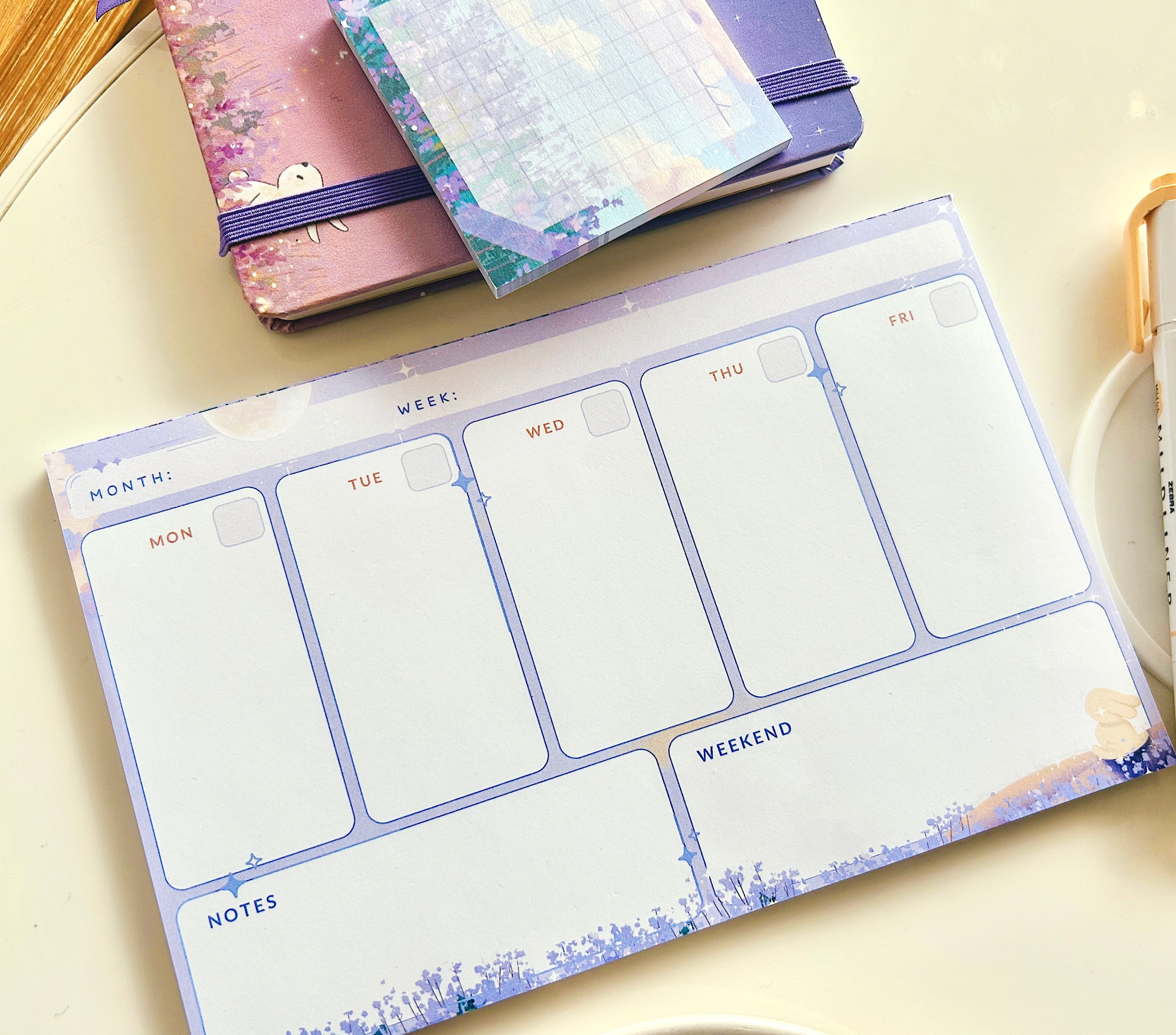 Twilight Meadows Weekly Desk Notepad